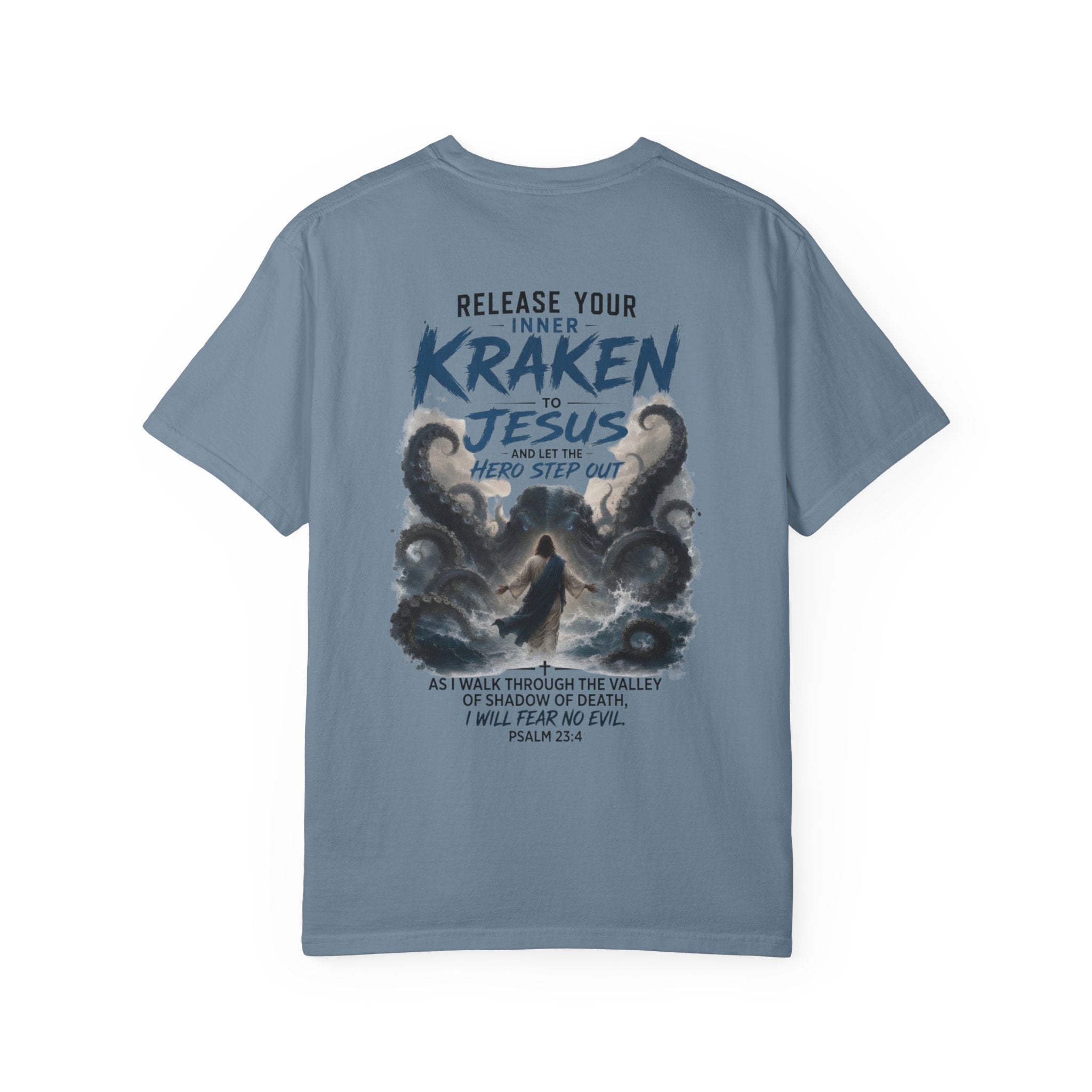 HERO Kraken Christian T-Shirt — "When We Release Our Inner Kraken to Jesus" Inspirational Scripture Tee