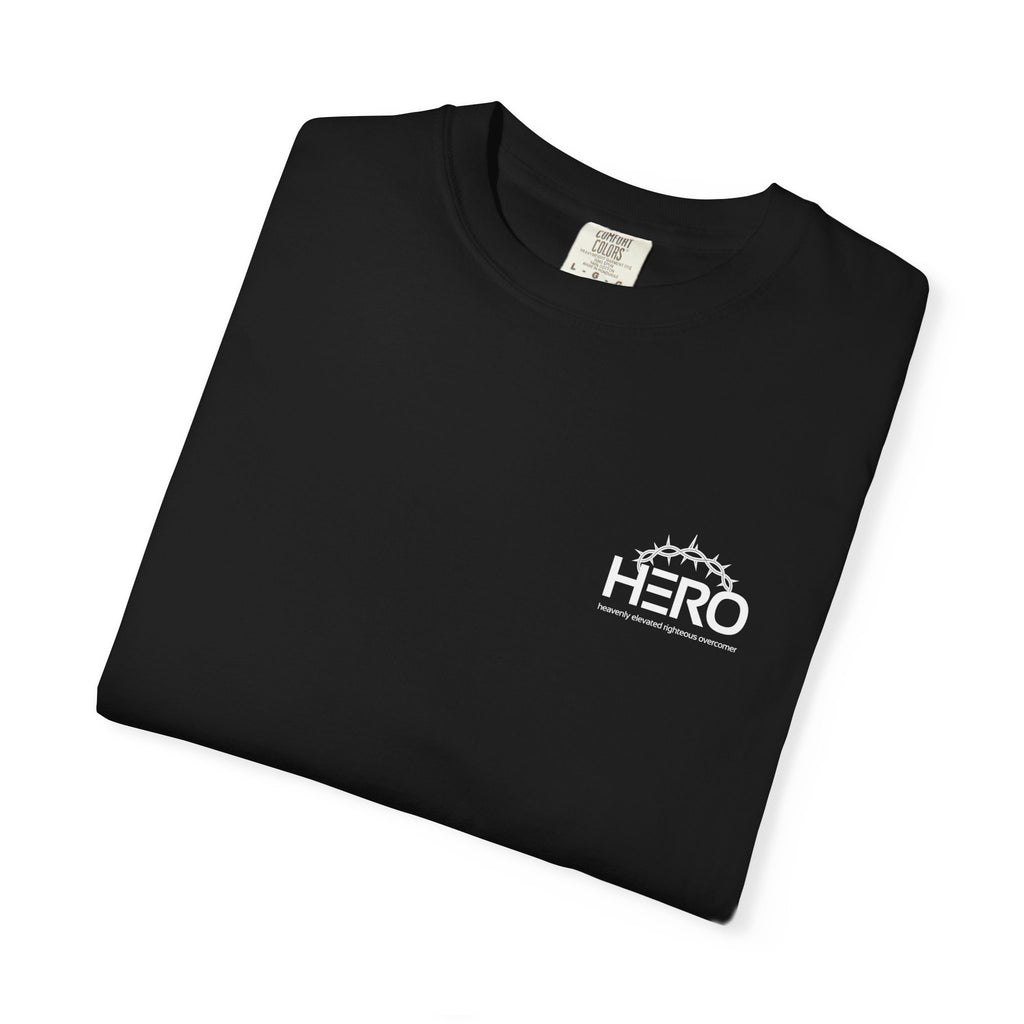 Hero Steps Out T-shirt — "Give Your Brain Storm to Jesus" (HERO Acronym)