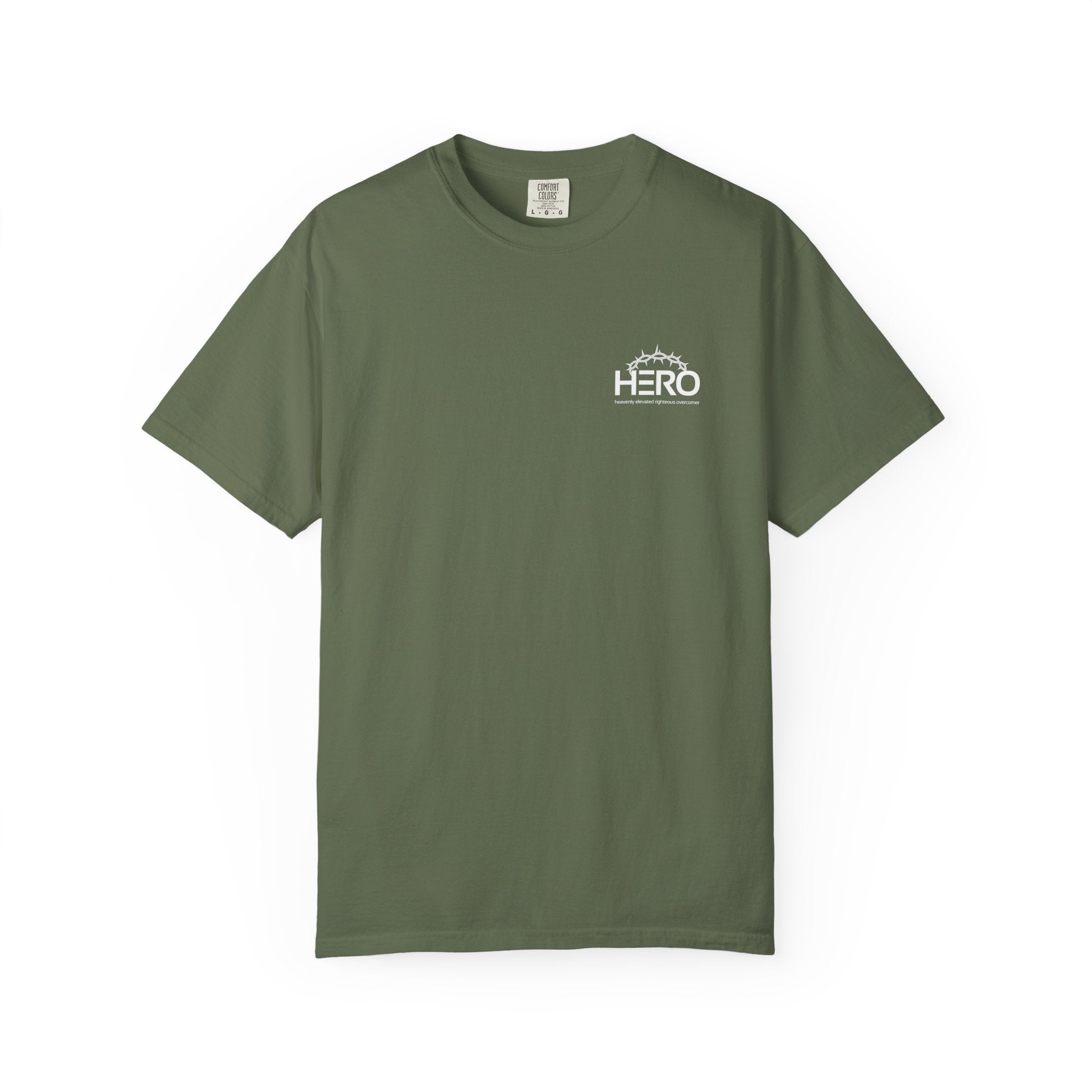 Hero Steps Out T-shirt — "Give Your Brain Storm to Jesus" (HERO Acronym)