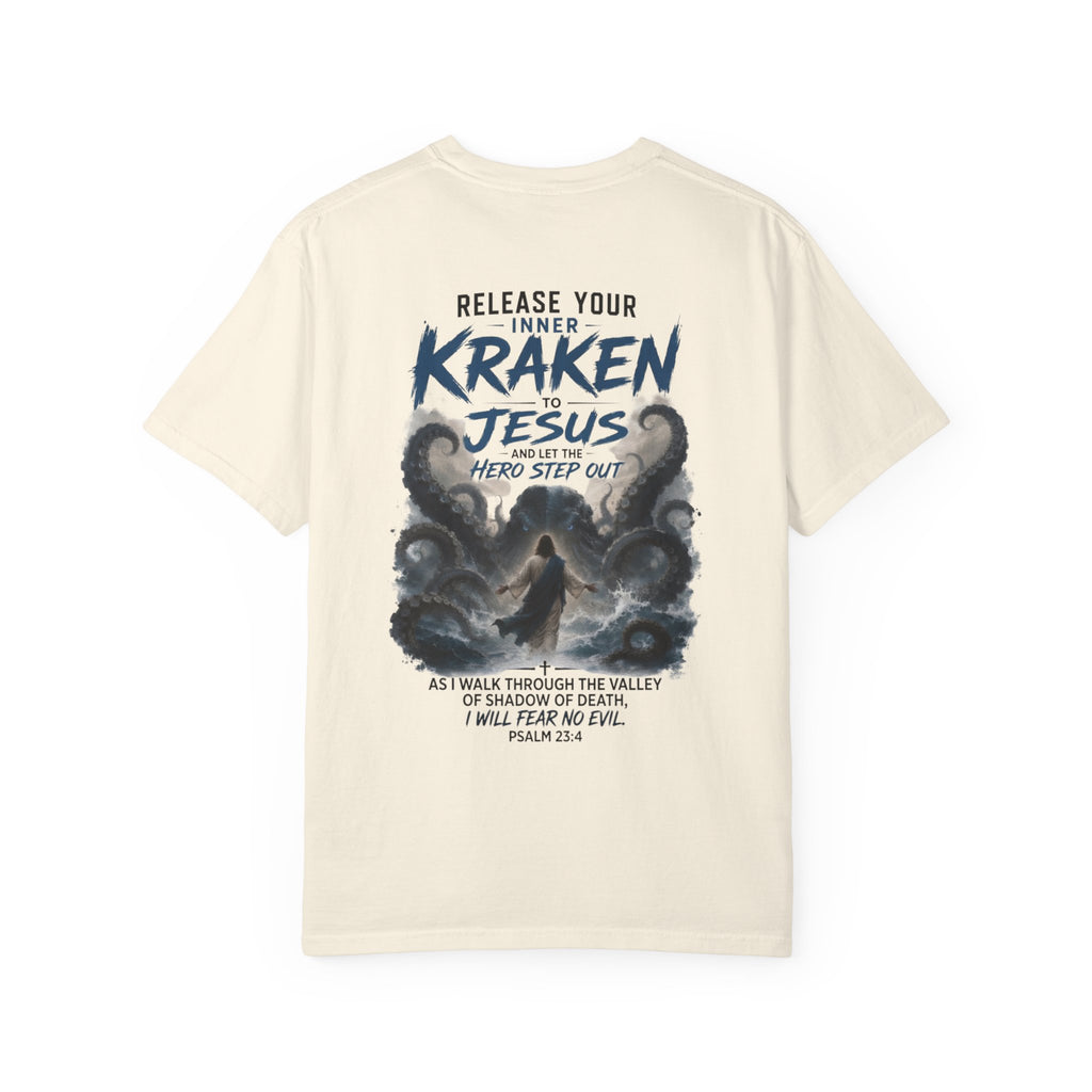 HERO Kraken Christian T-Shirt — "When We Release Our Inner Kraken to Jesus" Inspirational Scripture Tee