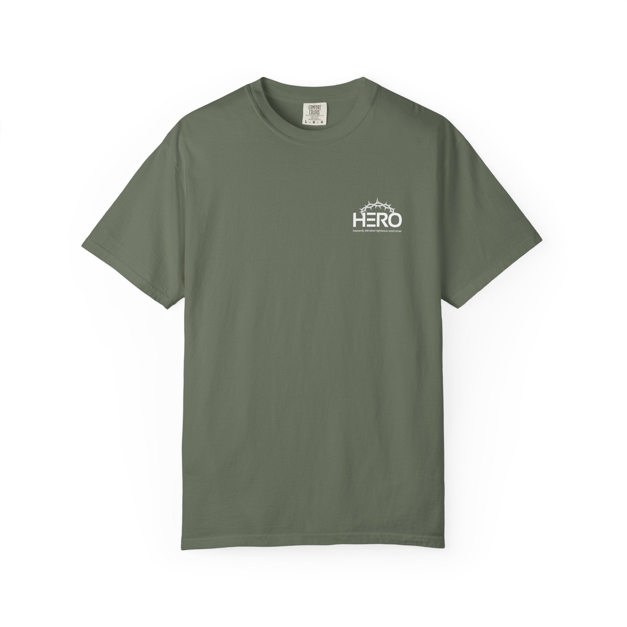 Hero Steps Out T-shirt — "Give Your Brain Storm to Jesus" (HERO Acronym)