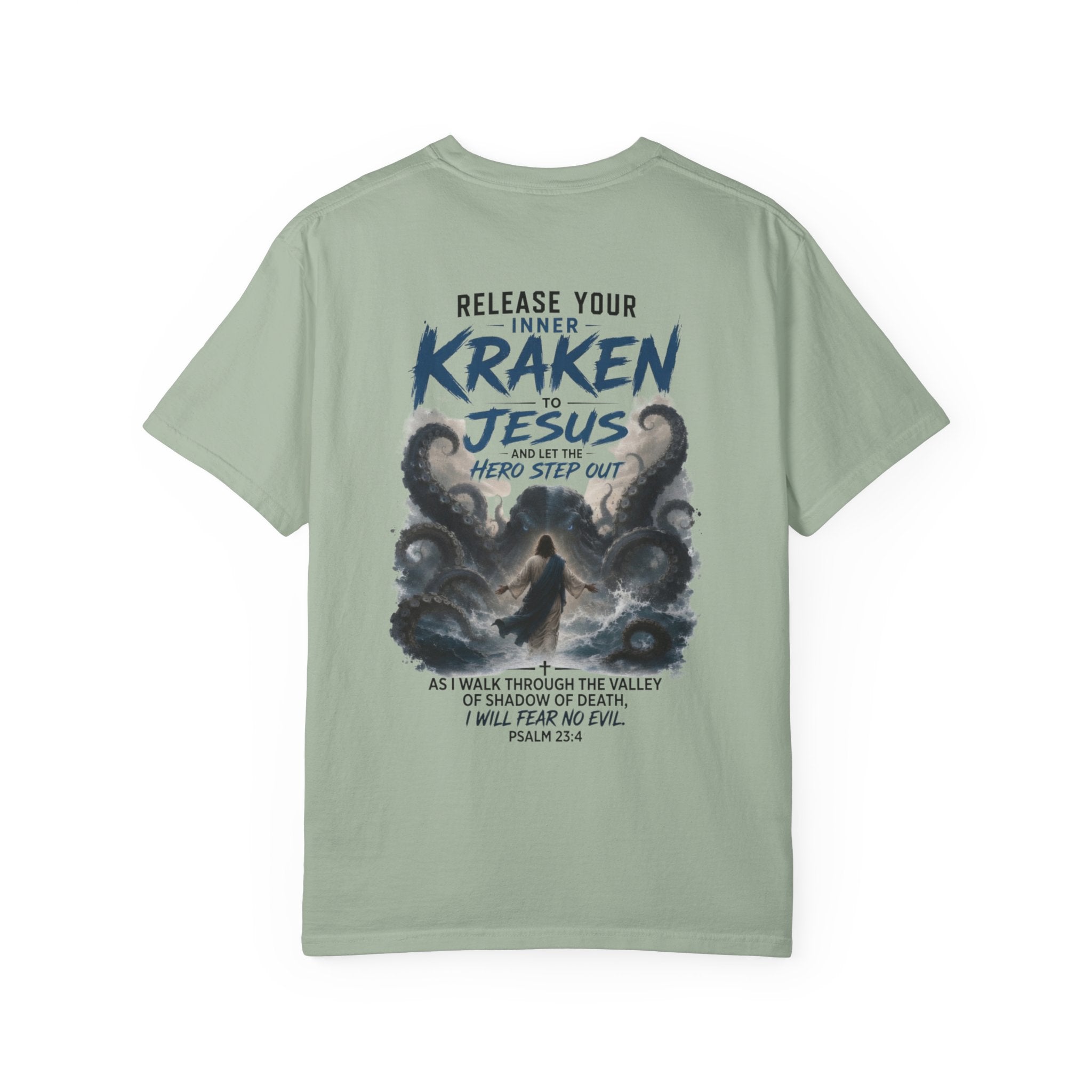 HERO Kraken Christian T-Shirt — "When We Release Our Inner Kraken to Jesus" Inspirational Scripture Tee