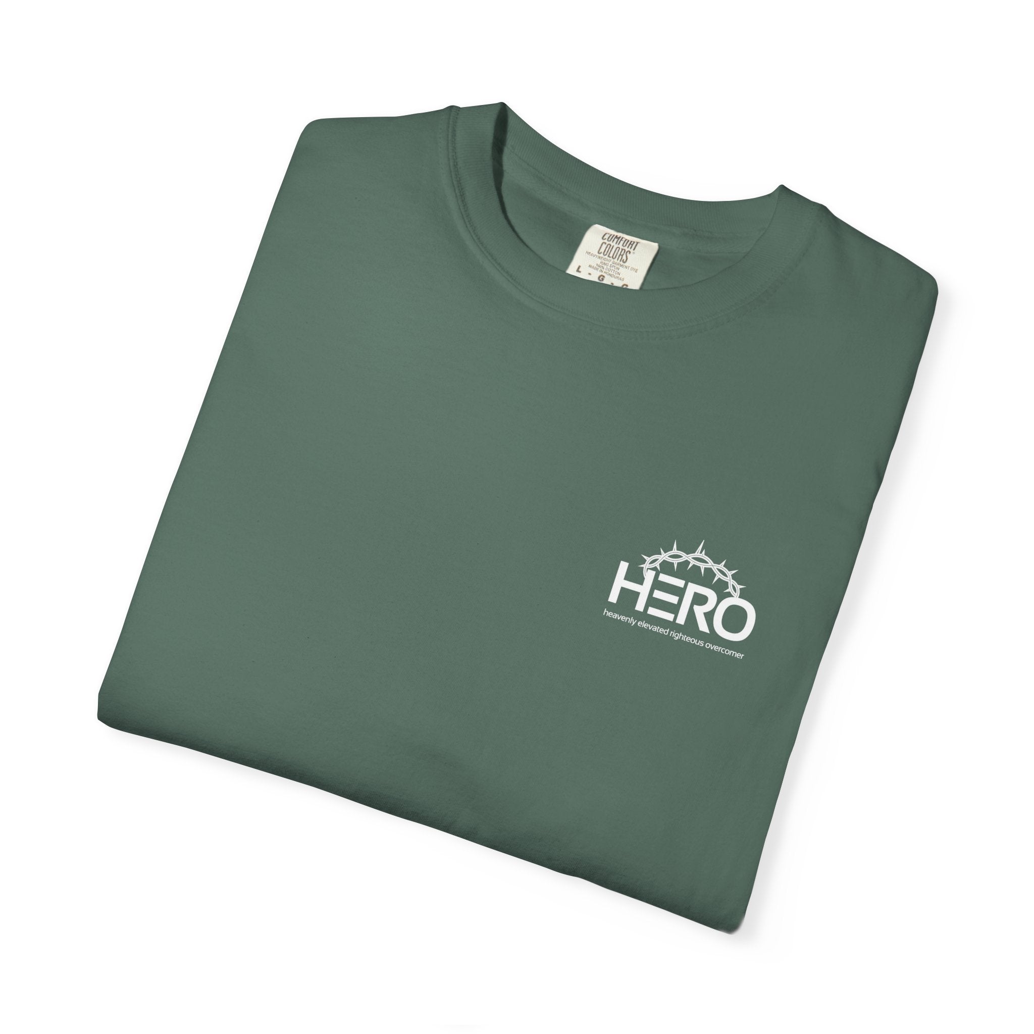 Hero Steps Out T-shirt — "Give Your Brain Storm to Jesus" (HERO Acronym)