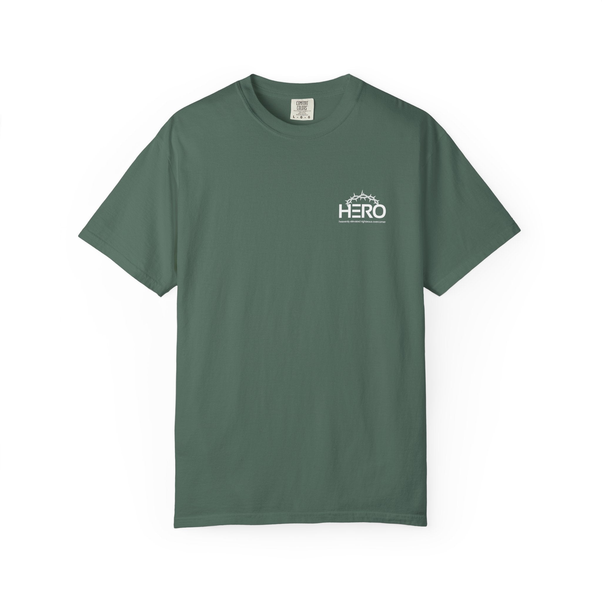 Hero Steps Out T-shirt — "Give Your Brain Storm to Jesus" (HERO Acronym)