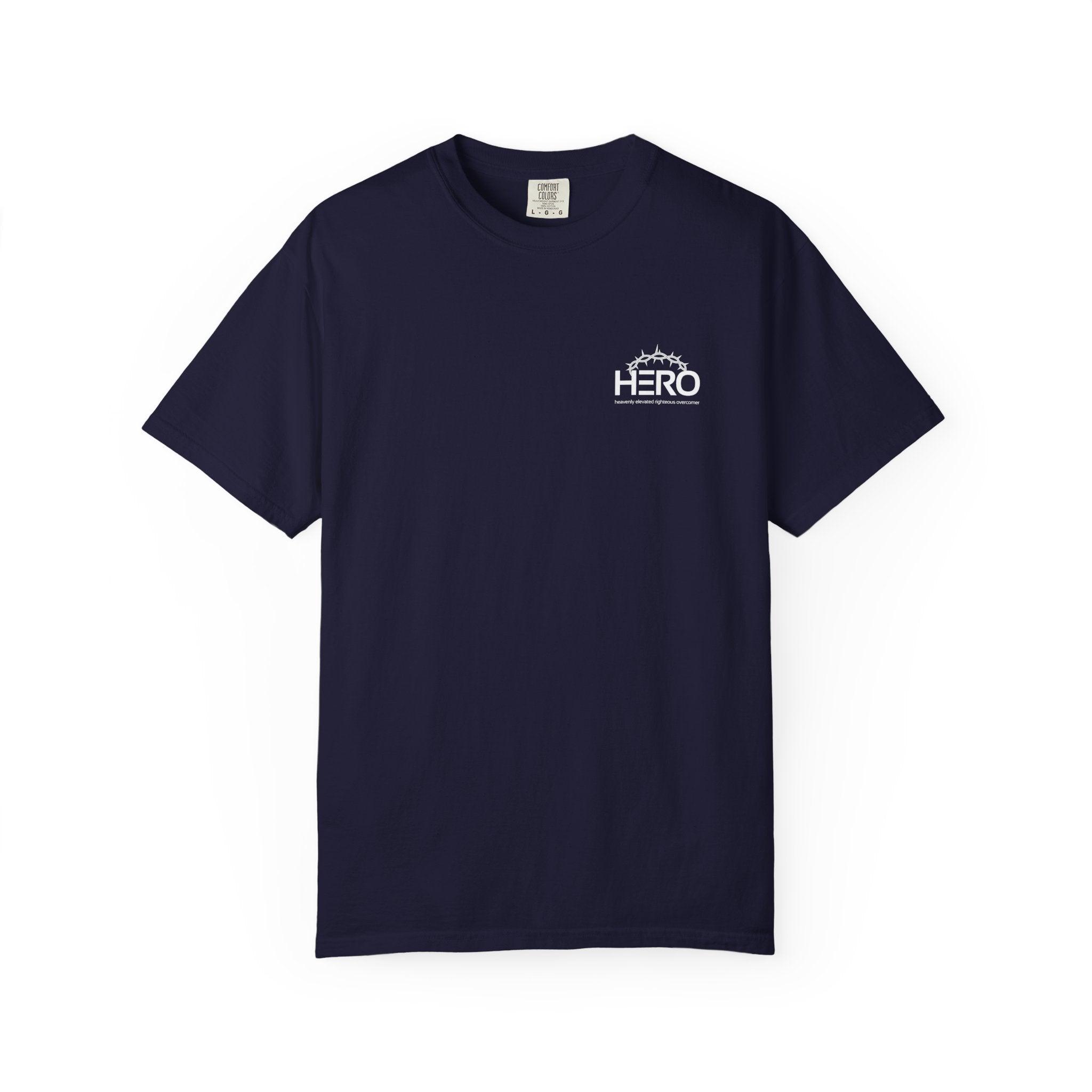 Hero Steps Out T-shirt — "Give Your Brain Storm to Jesus" (HERO Acronym)