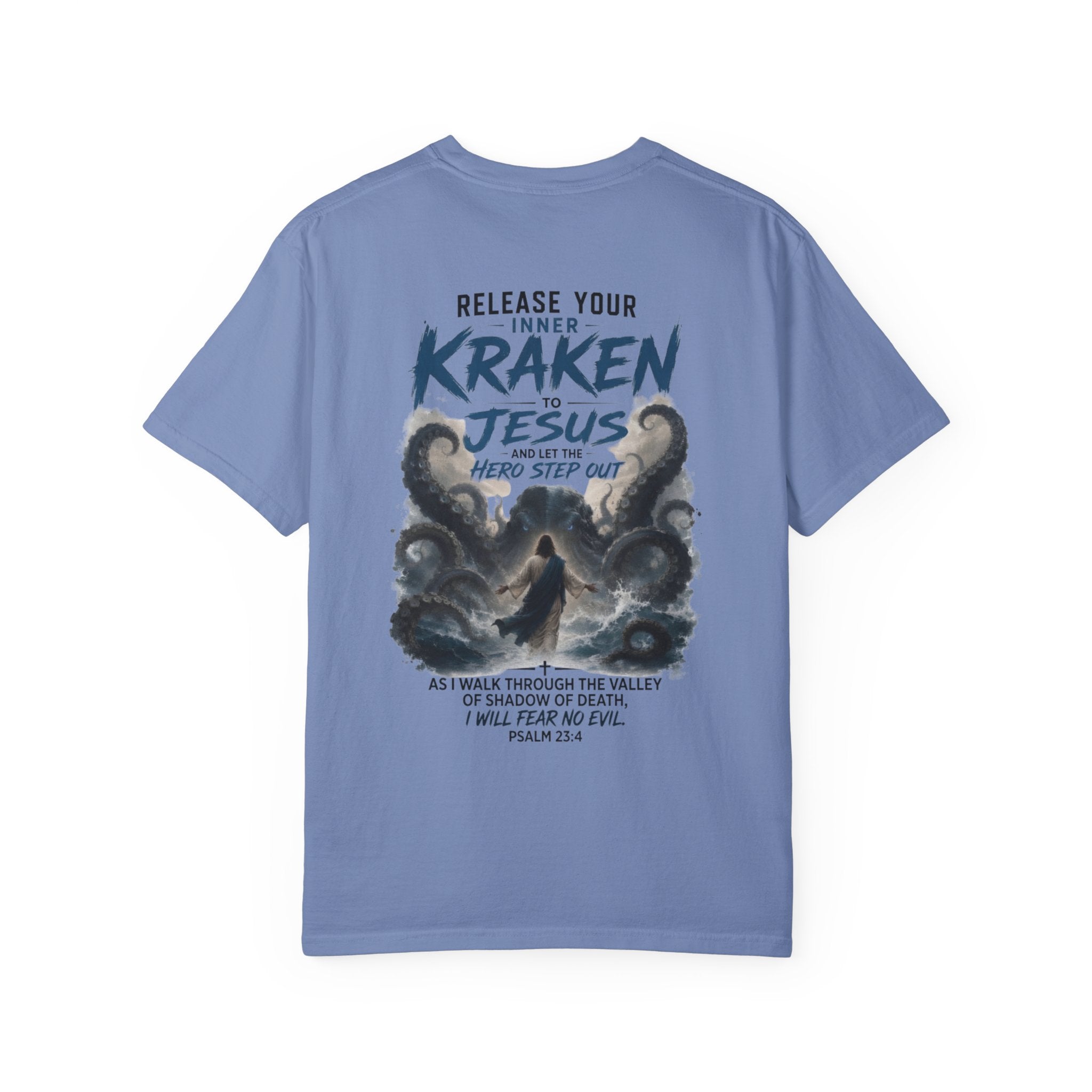 HERO Kraken Christian T-Shirt — "When We Release Our Inner Kraken to Jesus" Inspirational Scripture Tee