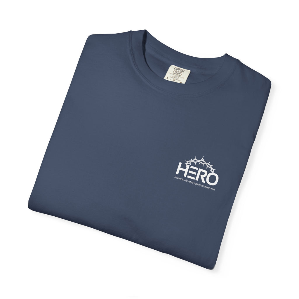 Hero Steps Out T-shirt — "Give Your Brain Storm to Jesus" (HERO Acronym)