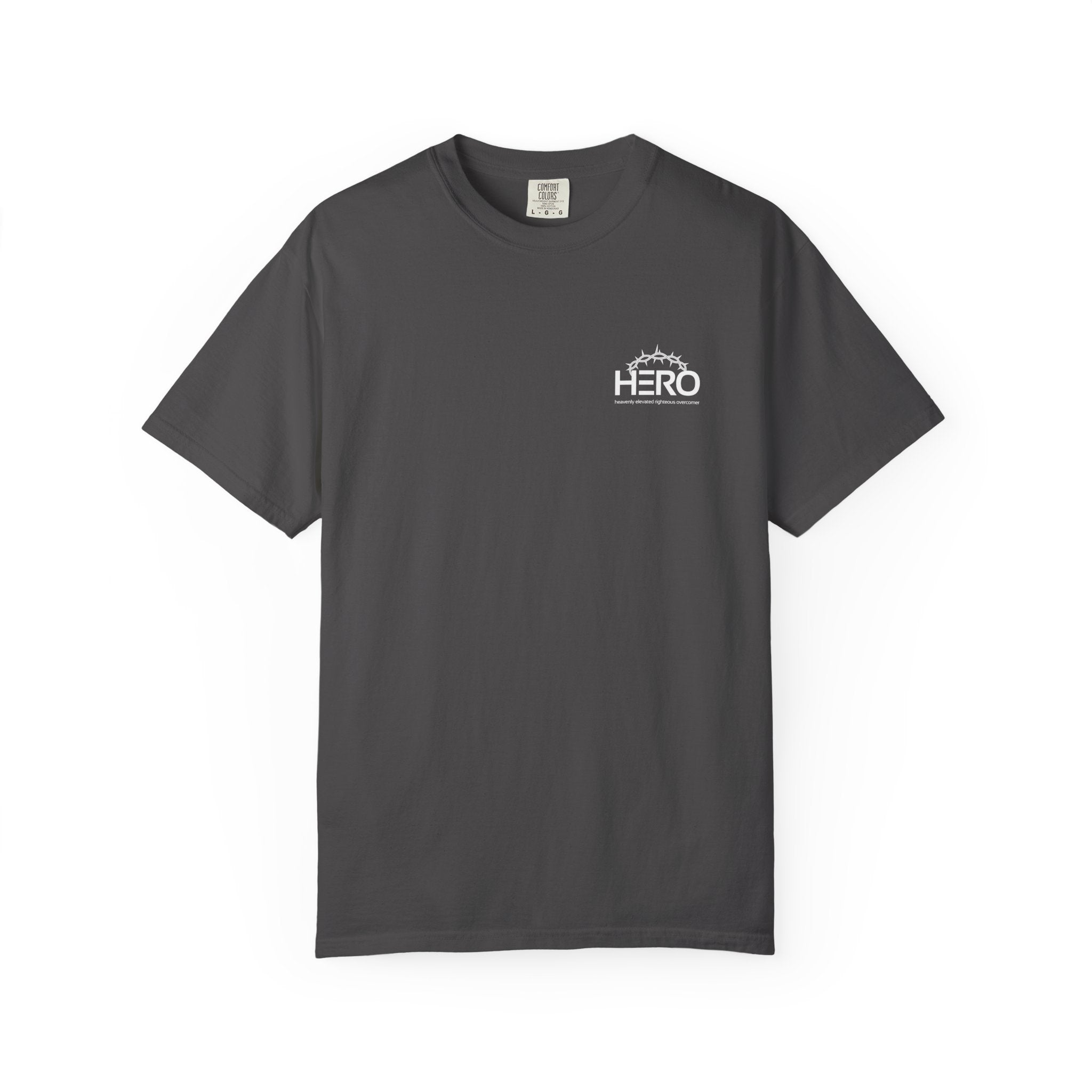 Hero Steps Out T-shirt — "Give Your Brain Storm to Jesus" (HERO Acronym)