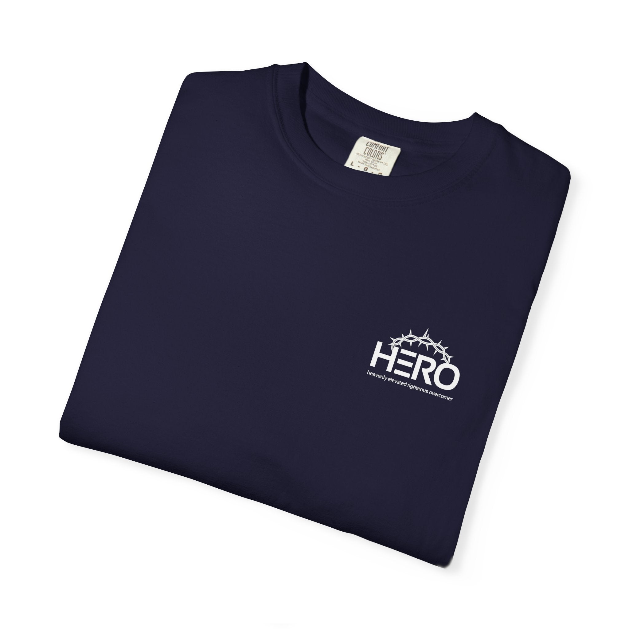 Hero Steps Out T-shirt — "Give Your Brain Storm to Jesus" (HERO Acronym)