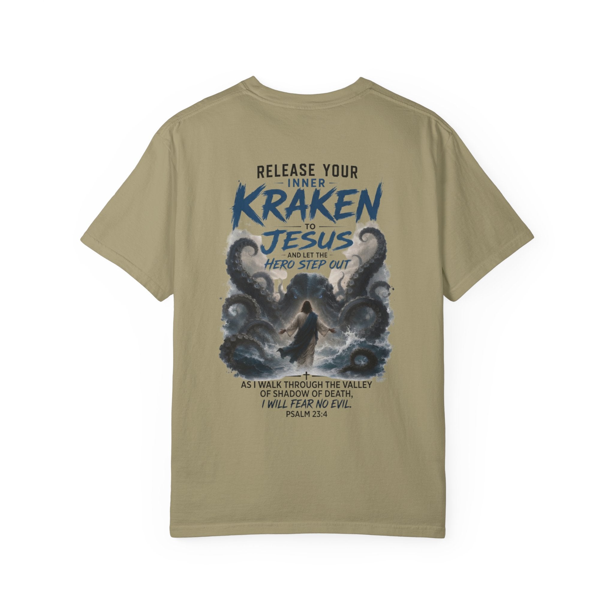 HERO Kraken Christian T-Shirt — "When We Release Our Inner Kraken to Jesus" Inspirational Scripture Tee