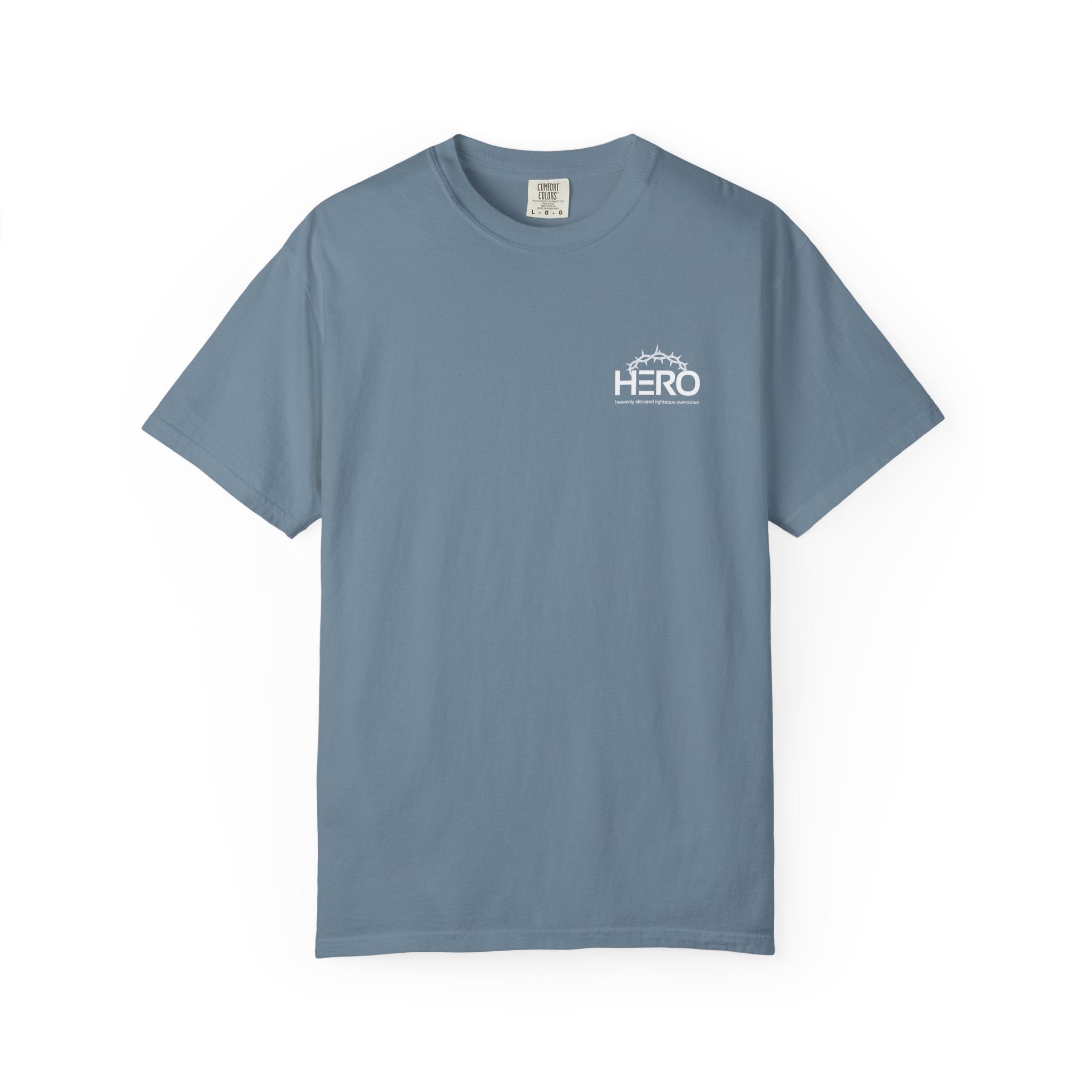 Hero Steps Out T-shirt — "Give Your Brain Storm to Jesus" (HERO Acronym)