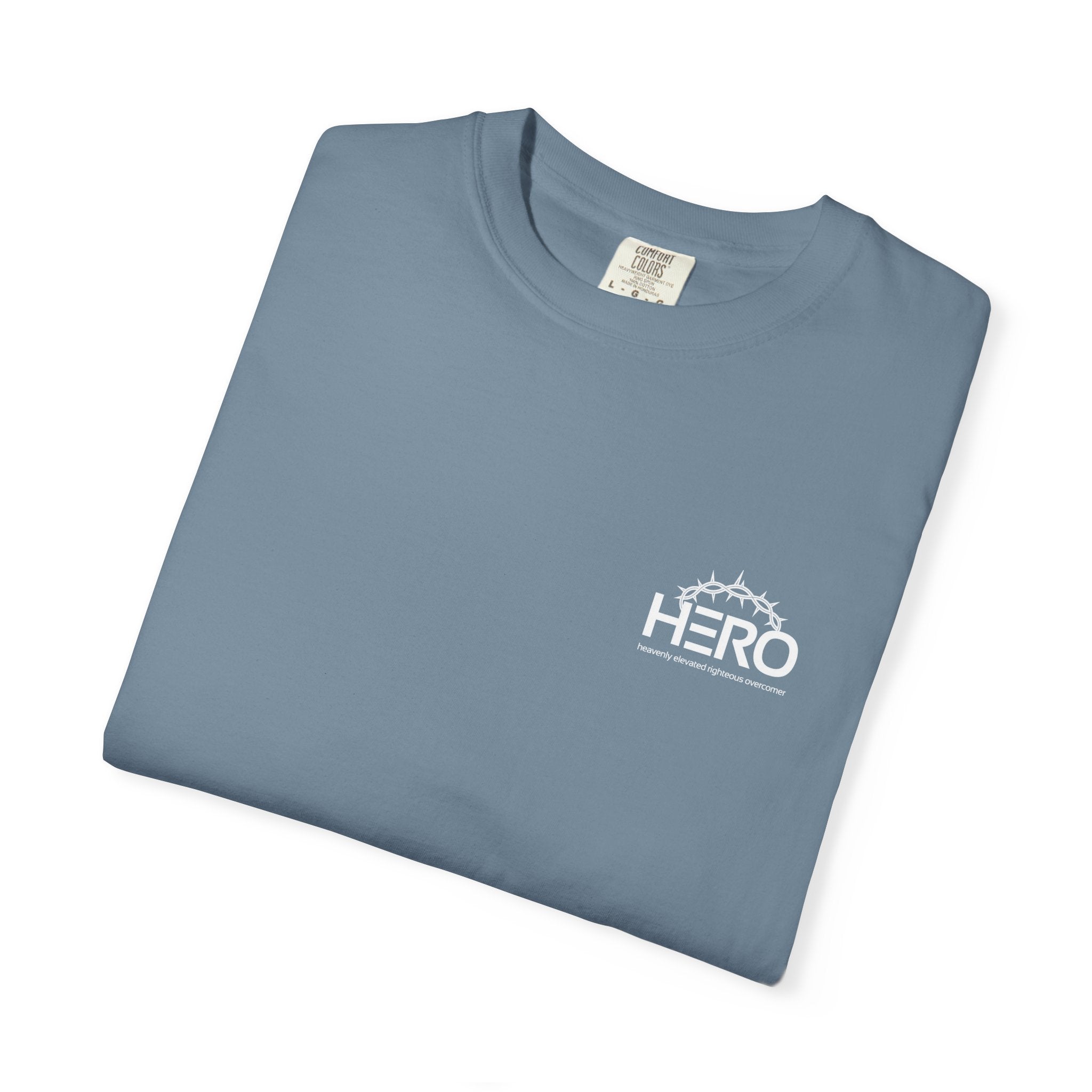Hero Steps Out T-shirt — "Give Your Brain Storm to Jesus" (HERO Acronym)